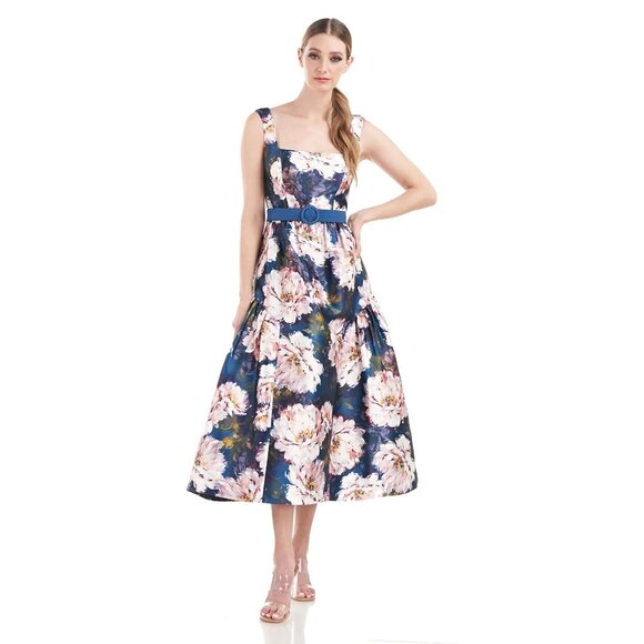 Kay Unger New York Lydia Tea Length Dress Womens Size 6 Wedding Guest Formal - Picture 12 of 12